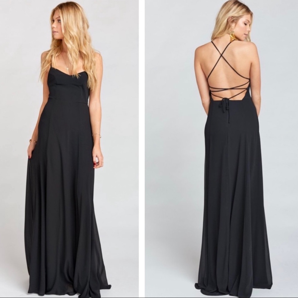 Show Me Your MuMu Black Strappy Back Maxi Dress